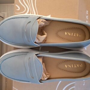 Portland Leather Patina Light Blue Loafers Women's Size 6